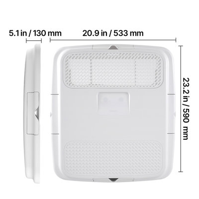 Boîtier de distribution d'air, unité ADB climatiseur pour véhicule récréatif sans conduit 115 V avec panneau de commande, filtre détachable et débit d'air à quatre voies, utilisé pour cette unité de climatisation pour véhicule récréatif sans conduit à refroidissement seulement, blanc