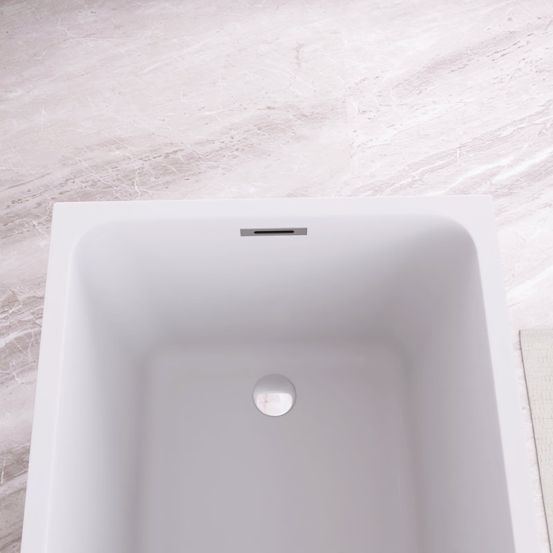 43 po X 28 po Baignoire de trempage autoportante en acrylique avec siège