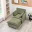 Canapé rembourré avec repose-pieds et coussins décoratifs-1214019258