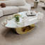 Table basse moderne en faux marbre