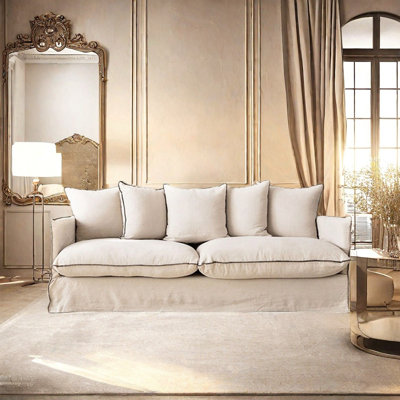 Japanese Beige Fabric Sofa