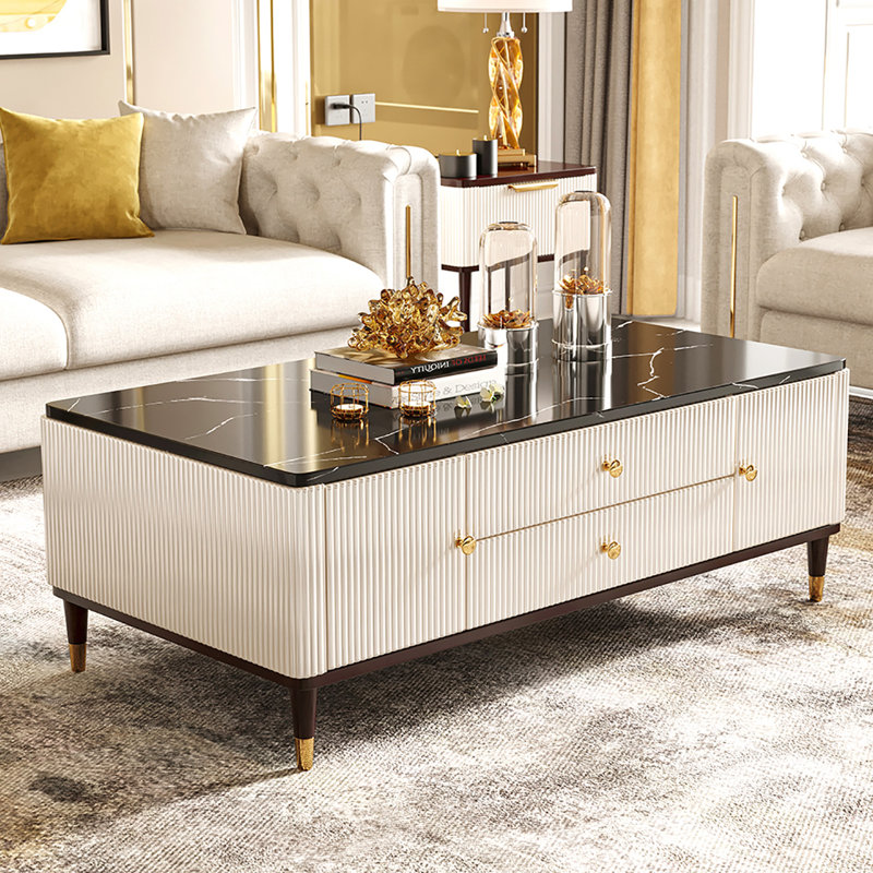 Table basse American Light Luxury, H 19,7 po x L 47,2 po x l 25,6 po