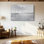 Toile abstraite grise, art mural blanc argenté - impression de texture neutre minimaliste, peinture industrielle moderne pour le décor du salon