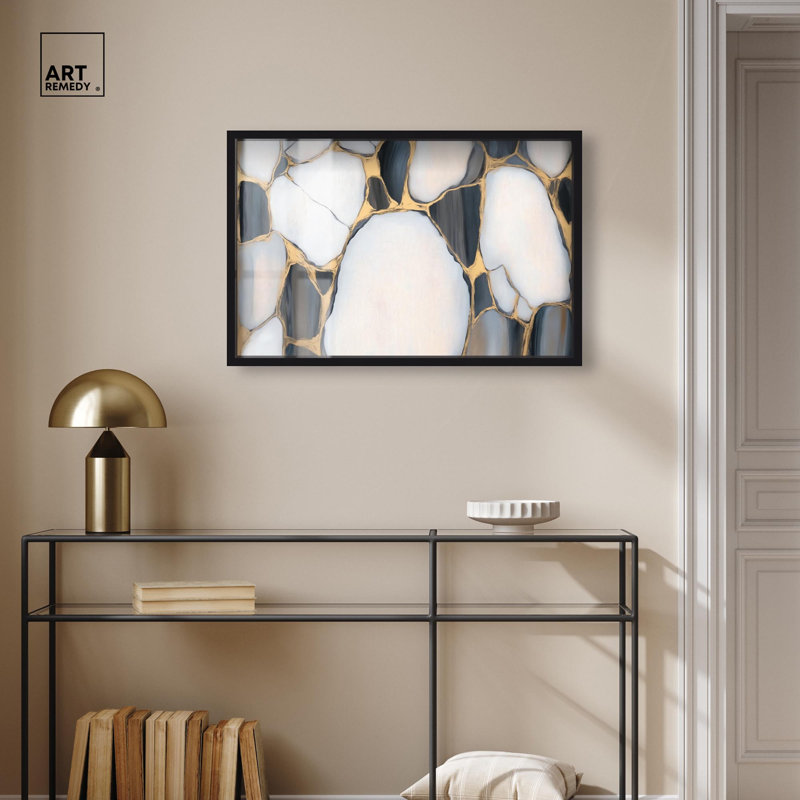 «Metamorphic Medley II Shadowbox Print Boho», art mural par Art Remedy, H 17 po x l 25 po, Noir