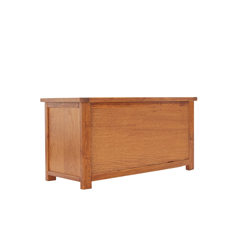 Wood Flip Top Storage Bench, Amber Red