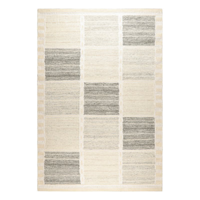Rug & Kilim’S Scandinavian Rug With White And Gray Geometric Patterns