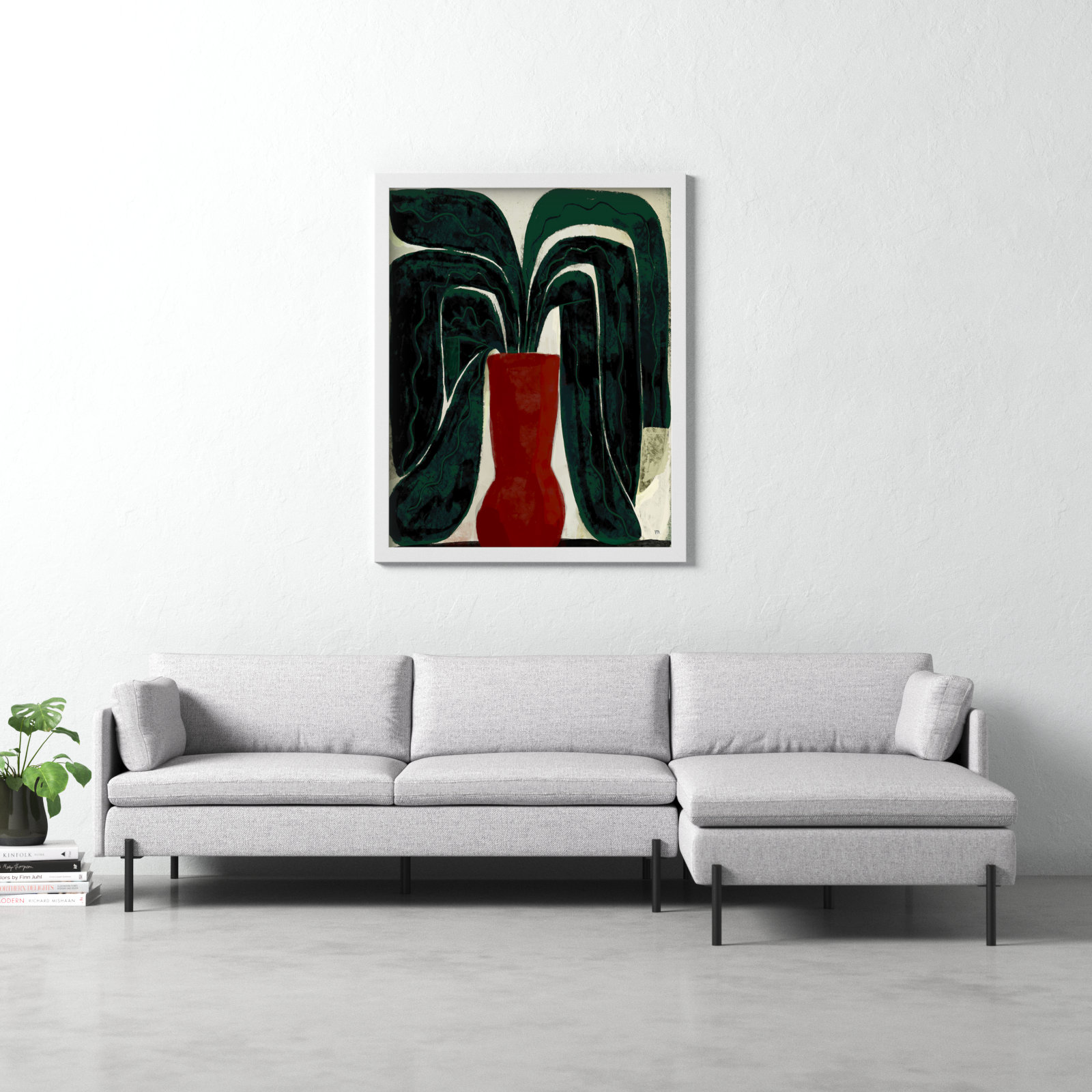 Plant #8 by StudioM, White, 50" H x 40" W x 1.25" D