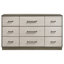 Commode 9 tiroirs chêne gris / amande
