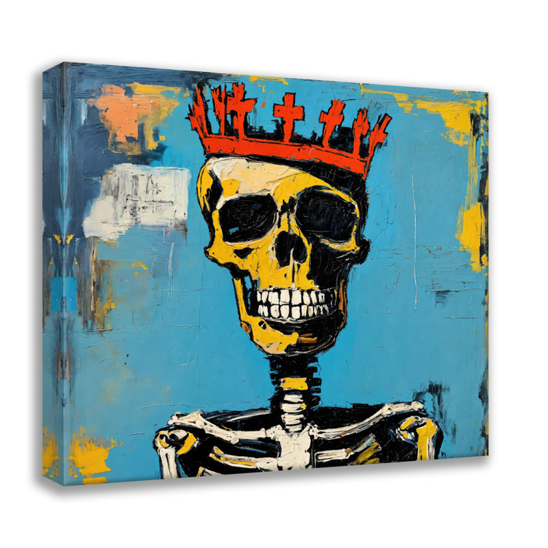 Skeleton 30-Homage-Basquiat, estampe numérique sur toile tendue avec châssis, H 24 po x l 24 po