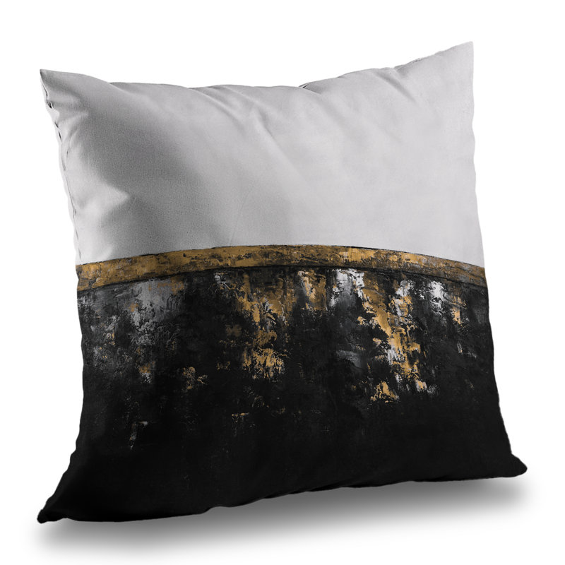 Abstract Industrial Metal Throw Pillow | Home Decor – Poly Twill Throw Pillow with Insert, Double-Sided Print