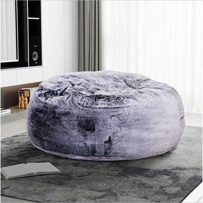 Fauteuil à billes rond en mousse à mémoire de forme moderne avec pieds en mousse à mémoire de forme 5 pi, mauve