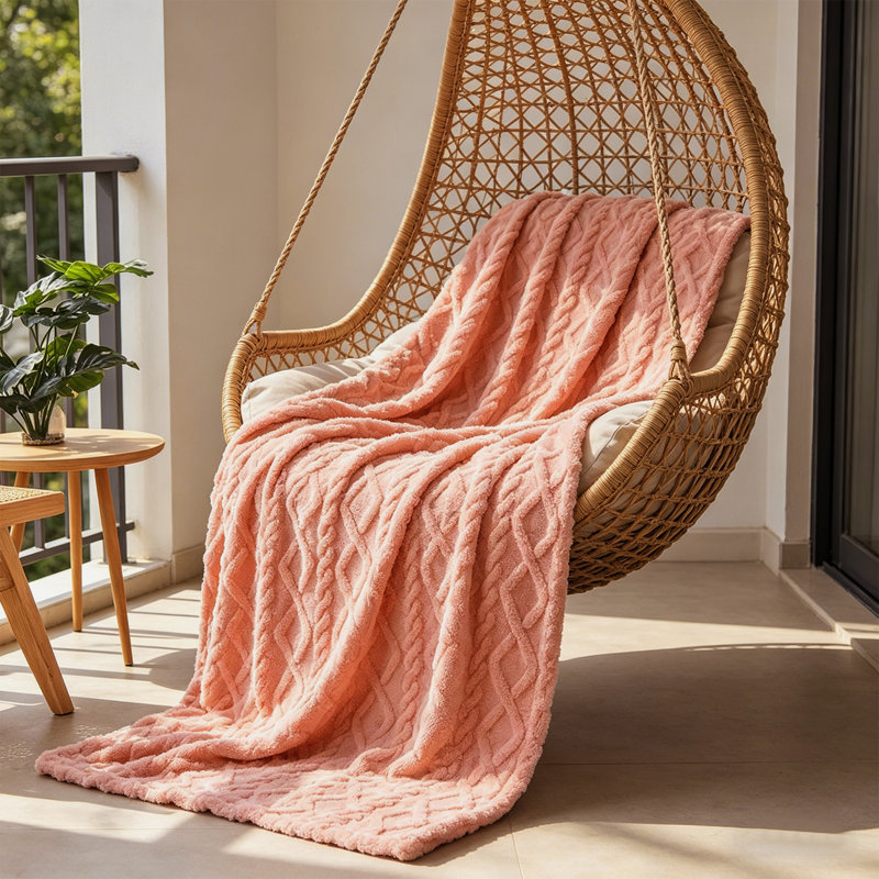 Lightweight and Soft All-Season Throw Blanket, for Chair, Sofa, and Bed, 100cm x 150cm, Pink