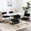 Ensemble de 2 chaises d'appoint modernes en velours côtelé noir avec une base en métal scintillante et 2 chaises de style capitonné