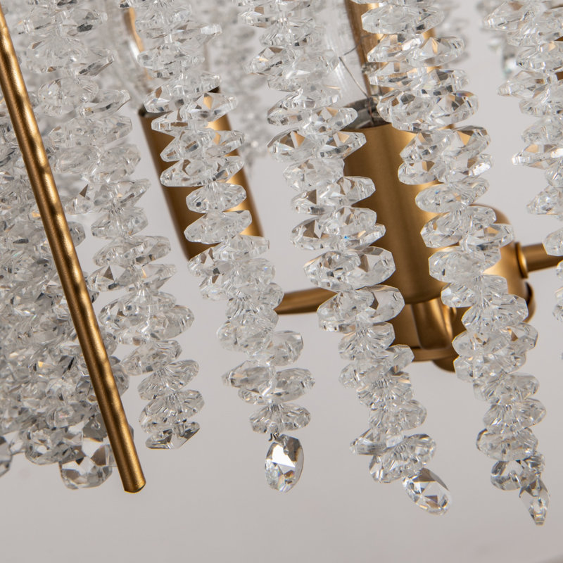 Lustre en cristal Glam 4/6-lumières Auralis, Six lumières, H 20,8 po x l 23,6 po x P 23,6 po