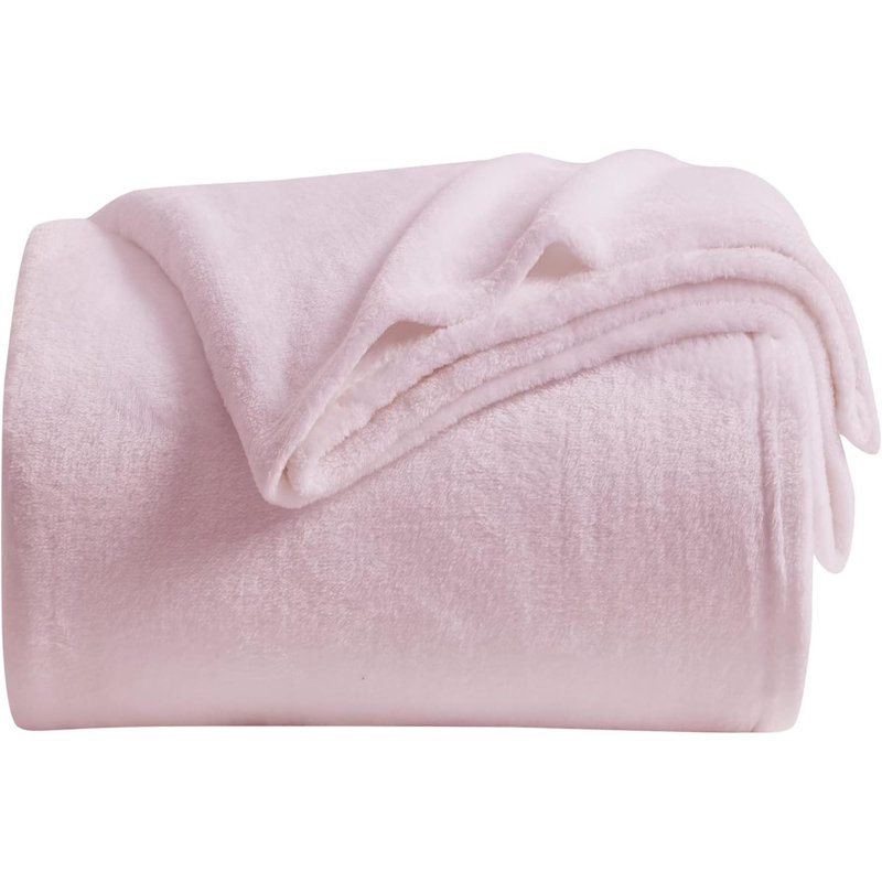Jeté en polaire pour lit simple léger en microfibre 60 x 80 pouces, Rose