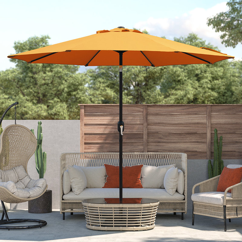 Parasol de marché inclinable Tempo de 2,74 m, Orange