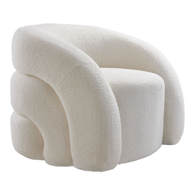Bielka Accent Stool, Polyester, White