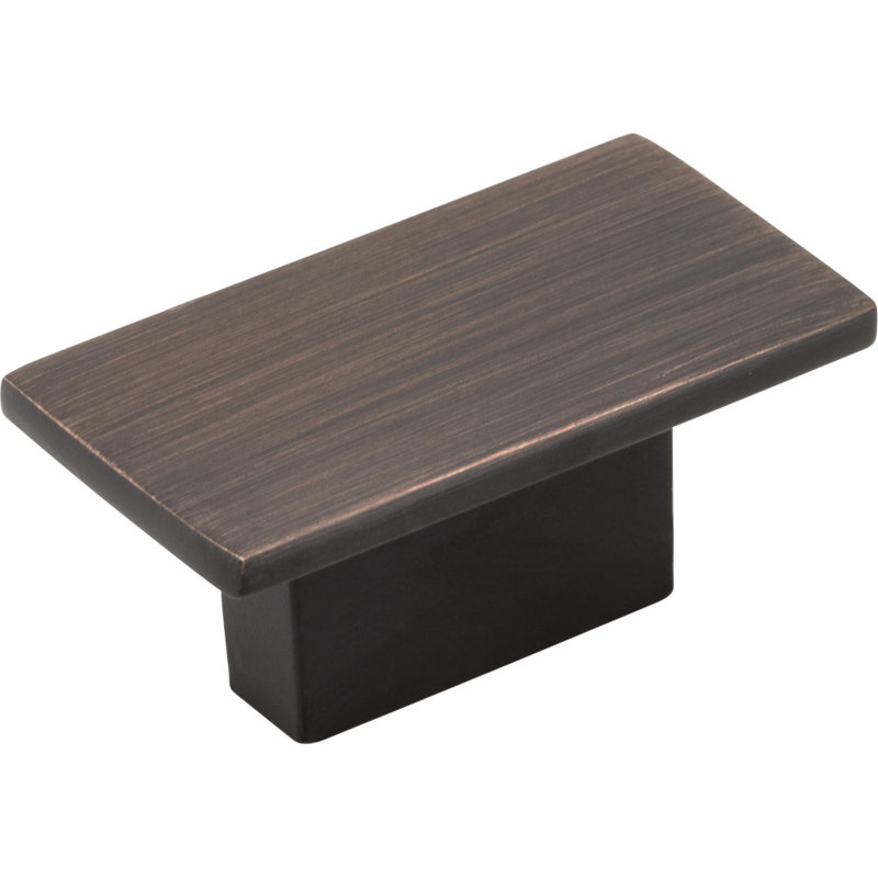 Mirada 1 9/16" Length Rectangle Knob, Brushed Oil Rubbed Bronze