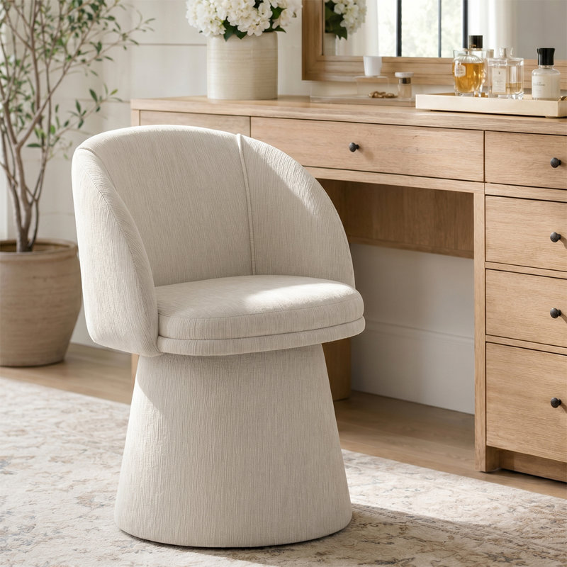 Tabouret de meuble-lavabo moderne avec base sculpturale, Beige