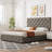 Faux Leather Platform Bed with 4 Storage Drawers, Adjustable Headboard, Diamond Tufted, White, Full/Queen/King Size-2069606201-2069606180