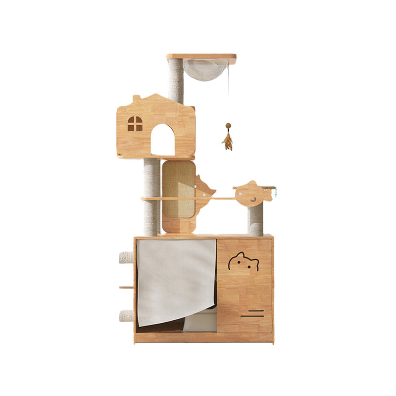 Solid Wood Multi-Functional Creative Cat Tree