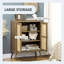 Buffet avec portes en rotin et tablettes réglables