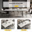 160 to 240cm Expanding Dining Table, Gloss White with Marble Look for Open Plan Kitchen Diner（Without chairs） Fast Dispatch From UK Warehouse – Dispatched Within 2 Days