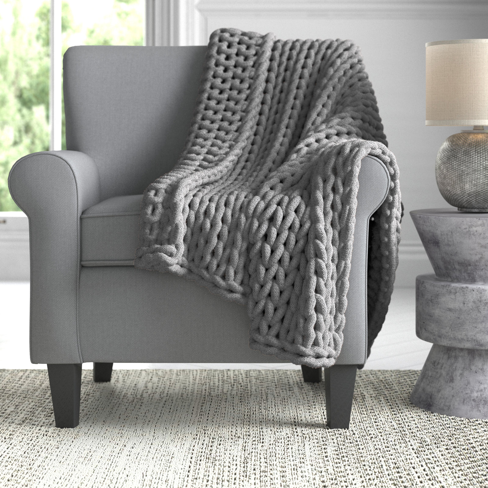 Serenity Throw Blanket, Gray