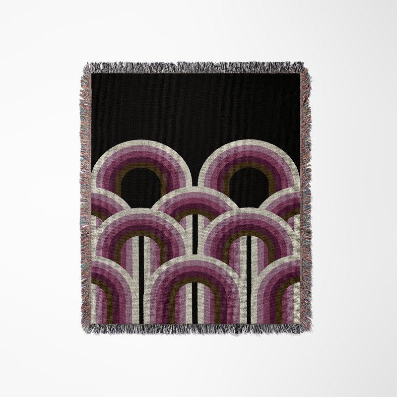 Jeté en mélange de coton Farni, Mauve, L 80 po x l 60 po