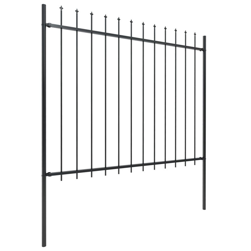 Busina 150cm H x 92cm W Black Metal Border Fence