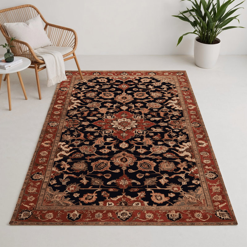 Tapis d'intérieur et d'extérieur brun Persian, Rectangle 9 pi x 12 pi