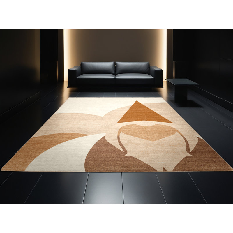 Tapis scandinave beige lavable à la machine Aidan, 6 x 9