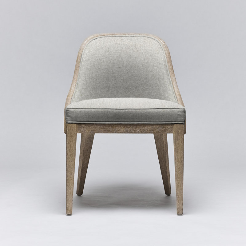 Siesta Upholstered Dining Chair, White Ceruse, Cream Weave