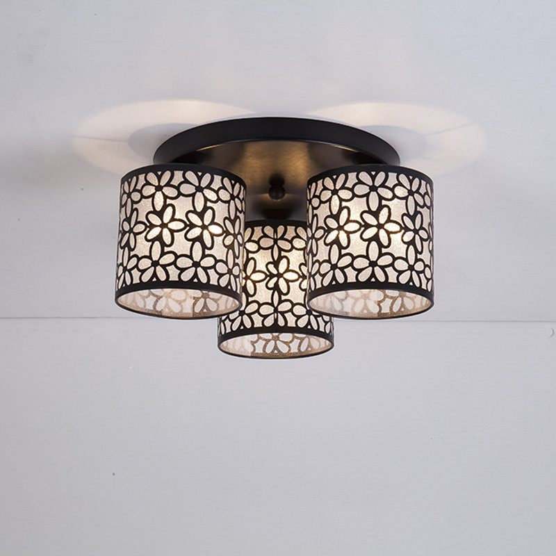 Plafonnier encastré à abat-jour cylindrique 3 lumières 9 pouces Ellu
