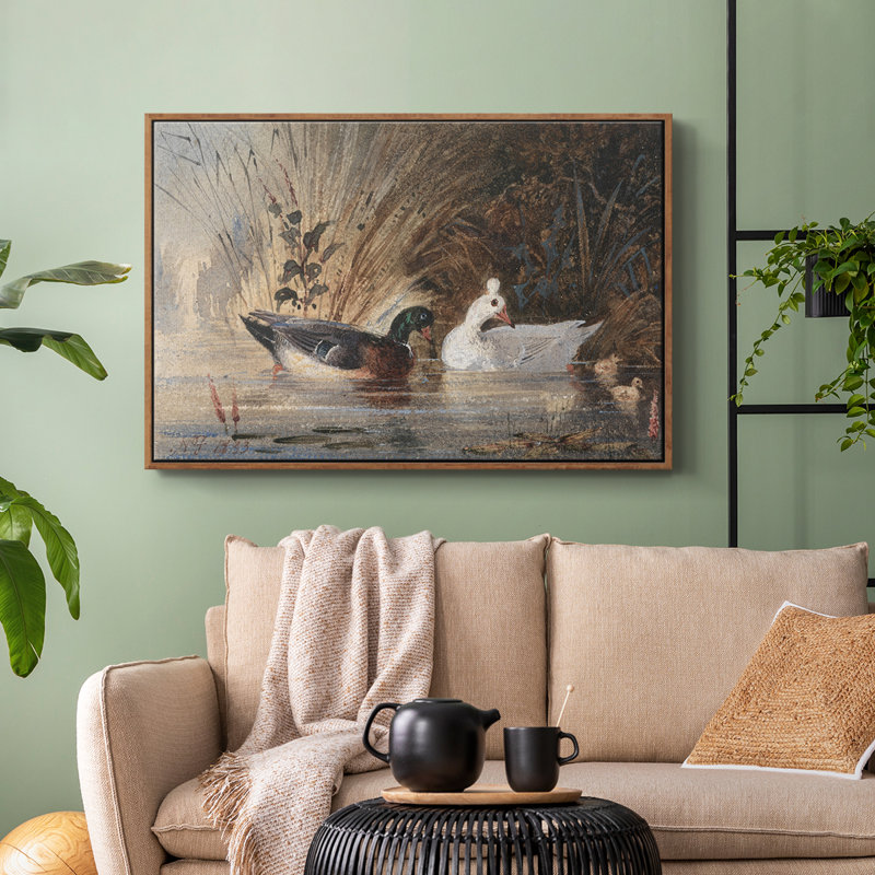 "Vintage Animal - XVIII" sur toile, H 17 po x l 25 po x P 2 po, Toile encadrée noyer flottant