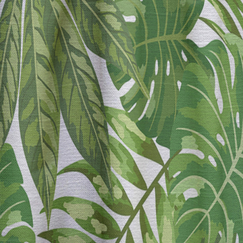 Panneau de rideau simple semi-diaphane avec passe-tringle Exotic with Tropical Leaves, l 52 po x L 95 po