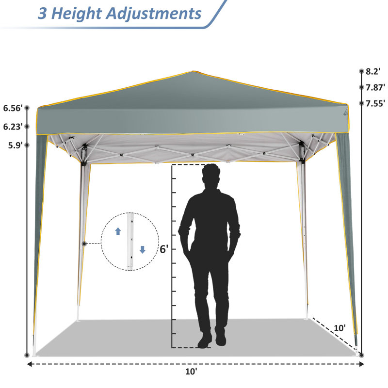  10' x 10' Pop up Canopy, UV and Rain Resistant Canopy Shelter with 4 Removable Sidewalls and Sandbags, Outdoor Canopy with Carry Bag for Grass, Beach and Camping