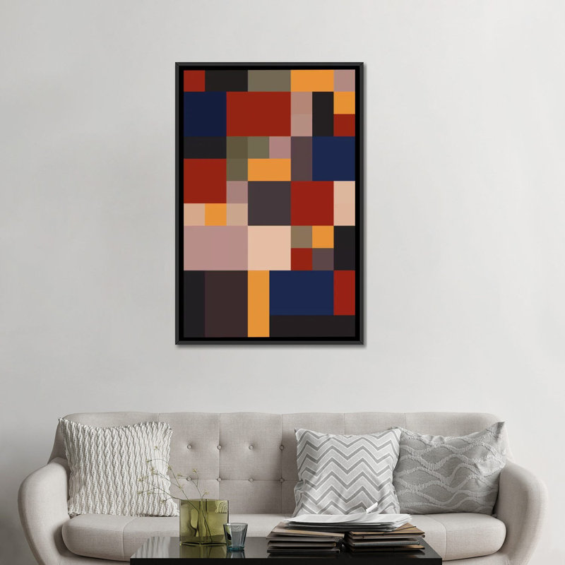 « bauhaus lives », impression sur toile, H 26 po x l 18 po x P 1,5 po, Toile avec cadre noir, Pas de tapis