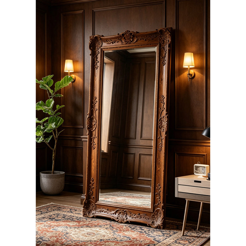 French Retro Rectangular Full-Length Mirror, 70.9" x 39.4"