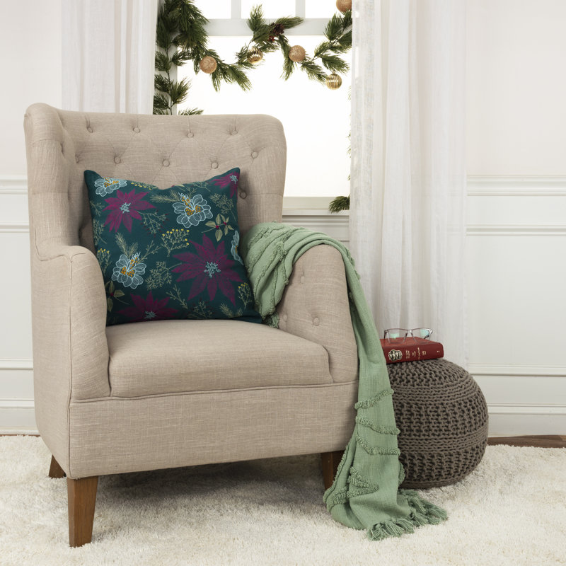 Embroidered Cotton Throw Pillow