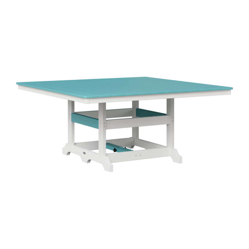 Table de salle à manger Berlin Classic, Blanc, Bleu Aruba