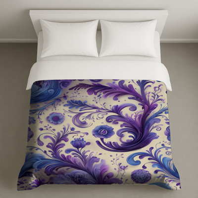 Housses de couette fleurs mauves