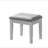 Contemporary Style 1Pc Vanity W/ Stool Set Glass Top Storage Drawers Central Mirror W/ Bulbs USB And Power Outlet