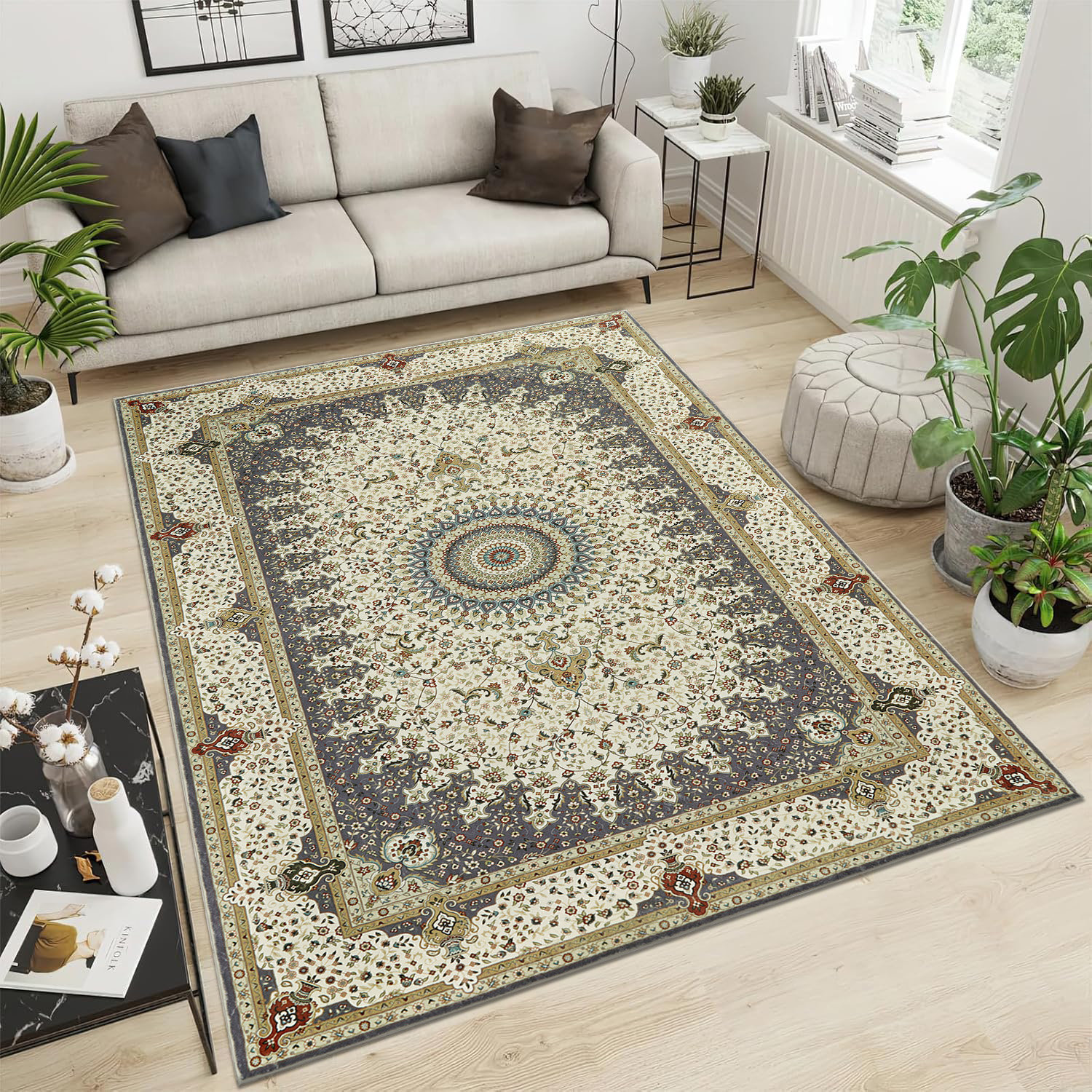 East Urban Home Cashmere Machine Tufted Area Rug ( Low-Pile Traditional ...