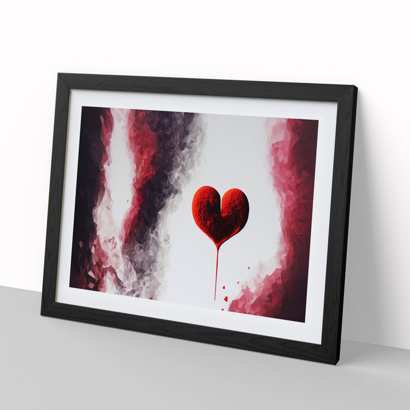 Beautiful Love Heart - Single Picture Frame Print, 46cm H x 64cm W x 2cm D, Black Framed