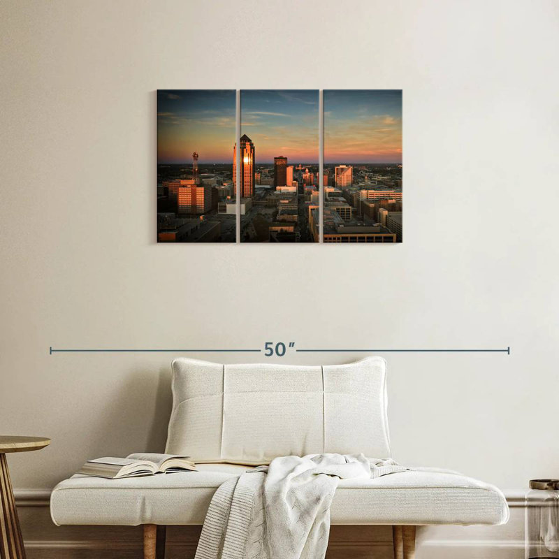 Des Moines Dusk Skyline, 20" H x 33" W