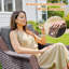 Chaise berçante pivotante pour 2 personnes avec table d'appoint et coussins-886952209