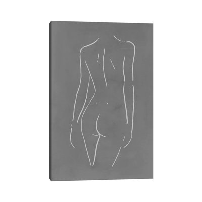" Female Body Sketch, Grey " by Nouveau Prints