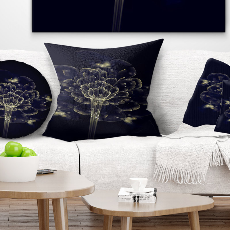 Coussin floral floral digital art, 16 po x 1 po, Coussin décoratif