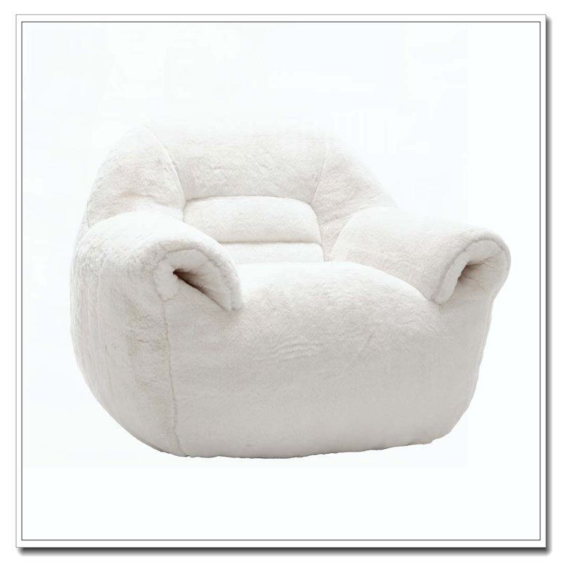 Fauteuil à billes en fausse fourrure, Blanc